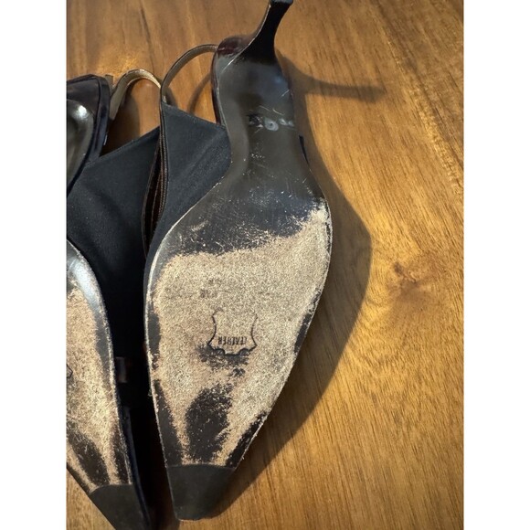 STUART WEITZMAN Women's Black Aspect Tortoise Shell Slingback Pumps Sz 10.5 N - Picture 7 of 12